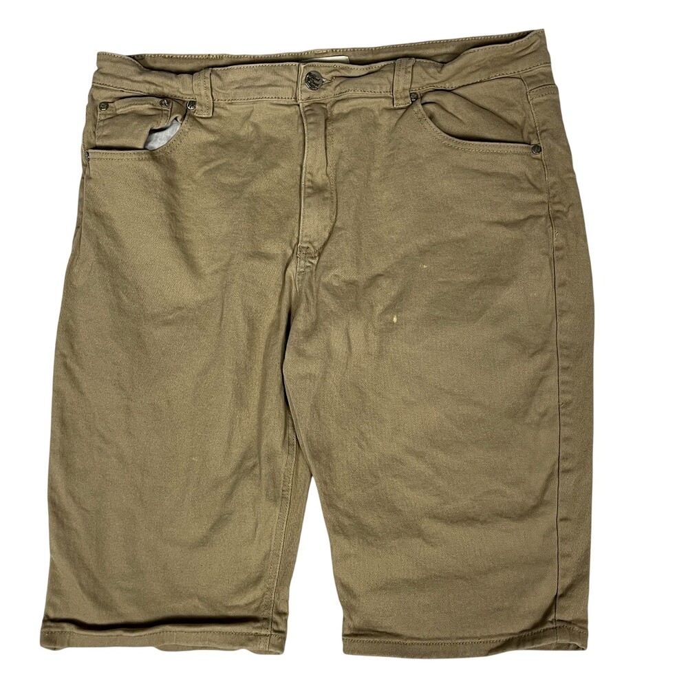 Blind Trust Shorts Mens 41x14 Beige Denim Bermuda Stretch Casual Summer Pockets